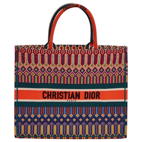 christian dior orange tote bag|Christian Dior tote bag colorful.